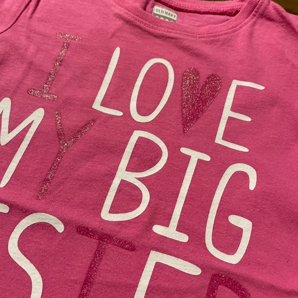 Old Navy I Love 💗 my Big Sister T-shirt pink size 5T - Picture 2 of 6